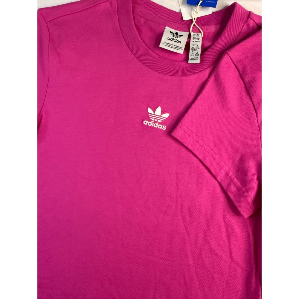Adidas Originals Adicolor Essentials Pink Trefoil Logo Tee XS HE0125